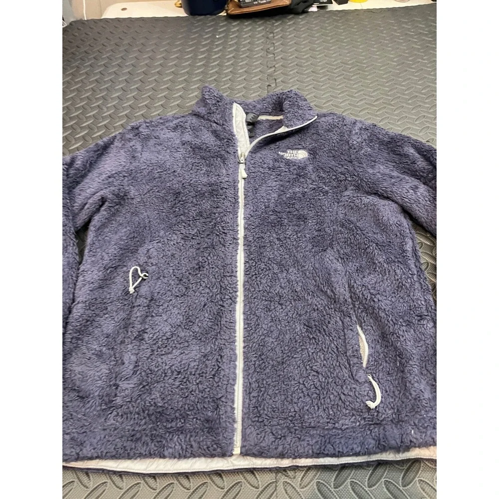 The North Face Osito Fleece Jacket Womens L Purple Full Zip High Pile Soft